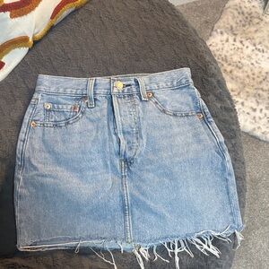 Levi's Light Blue Denim Mini Skirt with Button Front